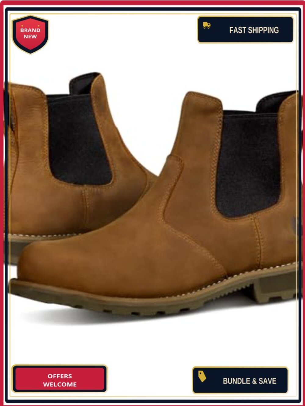 Steel Toe Chelsea Work Boot, Leather, Slip-On, Water Resistant, Safety Toe